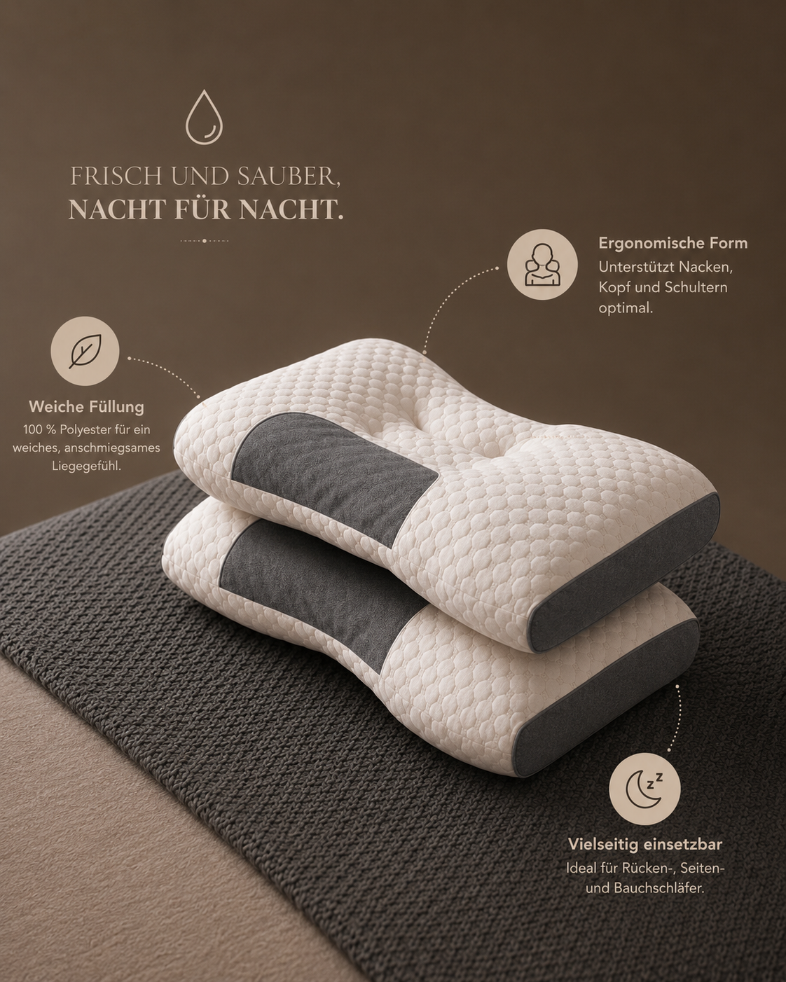 Ergonomisches Nackenstützkissen